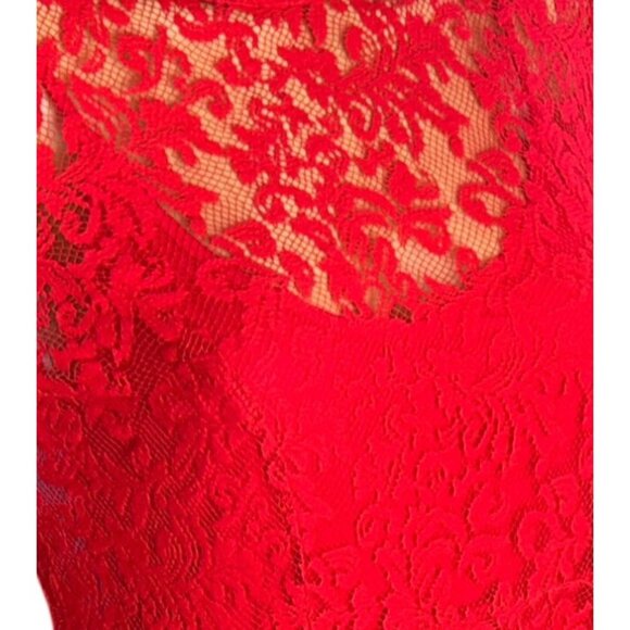Free People Women Layered Lace Babydoll Dress Red Small Fairycore Romantic Boho - Picture 9 of 13